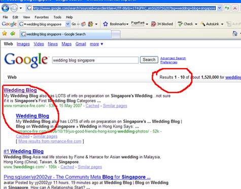 Google Search for My Wedding Blog
